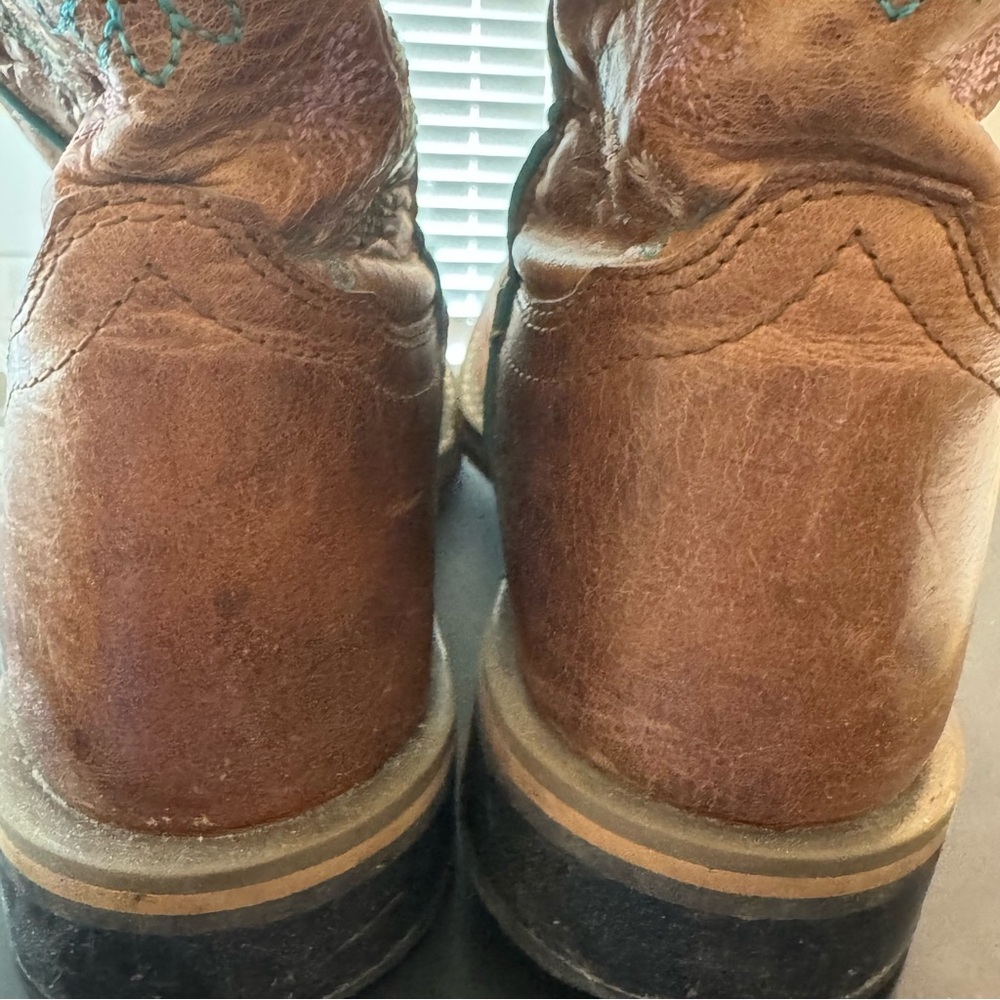 Kids Brown and Blue Western Boots - Picture 6 of 13